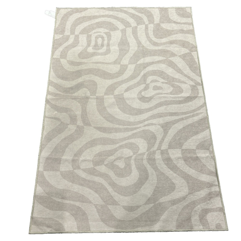 Ruggable 4 x 6 4x6 Dune Gray Washable Area Rug Beige Neutral Swirl Modern Art
